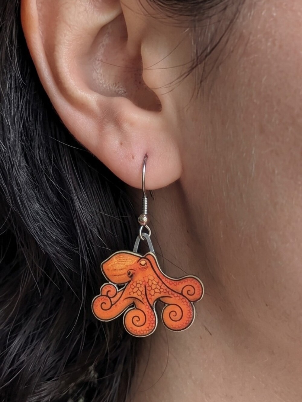 Handmade Nwt Nabebo Studio Recycled Octopus Earrings Ocean Whimsigoth Coastal